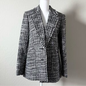 Karl Lagerfeld Black White Tweed Blazer